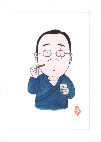 安倍夜郎先生-自画像
